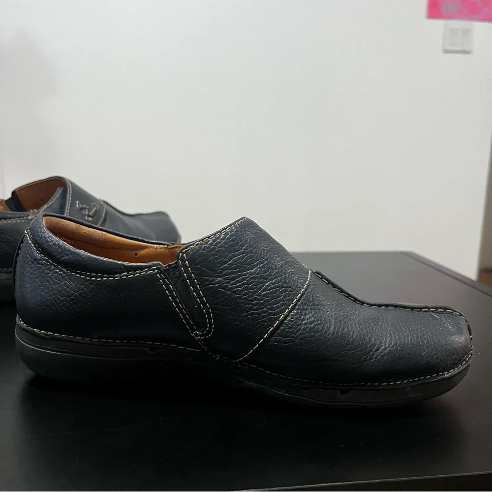 Born WoMen's Leather Casual Slip-On Loafers - Dark Blue 10